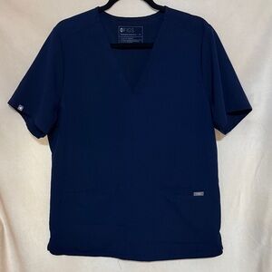 Figs NWOT V-Neck Scrub Top in Navy Blue